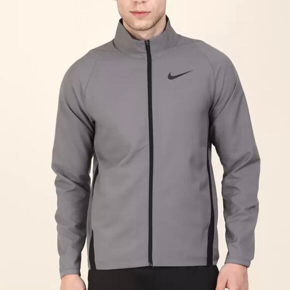Nike Men's Dri-Fit Full Zip Training Jacket Gray Pockets Stand Collar Size 2XL - Picture 1 of 11